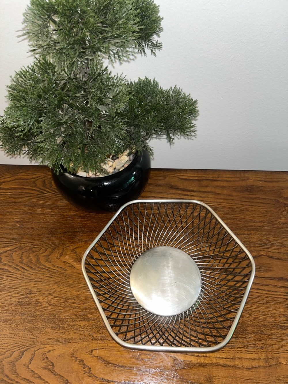 Vintage Gorham Silver Plate Hexagonal Wire Basket YC 746 Circa 1970's